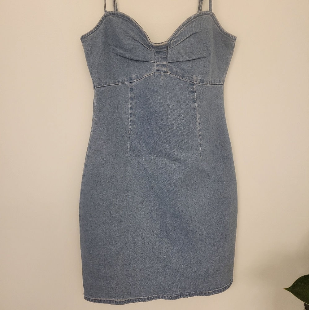 Denim mini dress